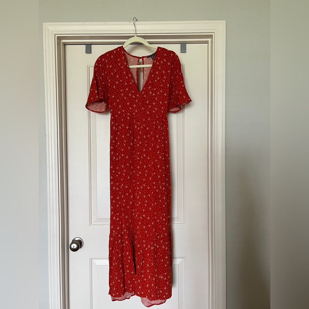 Red Floral Maxi Dress